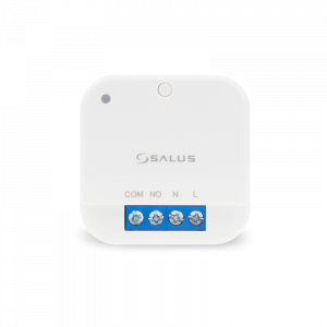 Ein weißer Raumtermostat als Modell Salus SR868.